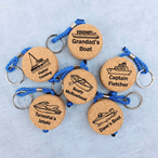 Floating Cork Boat Keyring - Personalised