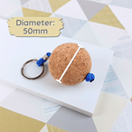 Wooden Cork Ball Keyring
