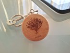Round wooden keyring engraved with your favourite tree