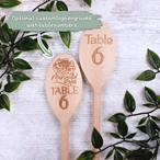Engraved Wooden Table Number Spoon