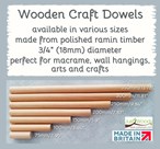Wooden Craft Dowel - Cut to Size
