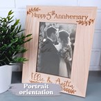 Personalised 5th Anniversary Picture Frame