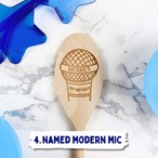 Personalised Karaoke Singing Microphone Wooden Spoon – Engraved Gift