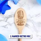 Personalised Karaoke Singing Microphone Wooden Spoon – Engraved Gift