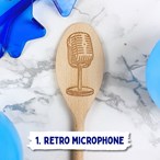 Personalised Karaoke Singing Microphone Wooden Spoon – Engraved Gift