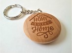 Home Sweet Home Round  Wooden Keyring