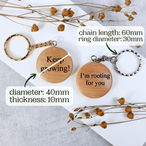Round wooden keyring engraved with your favourite tree