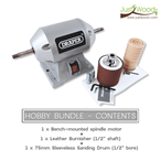 Leather Burnisher Bundle with Motor & Drum Sander – Hobby & Professional Kit