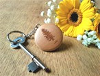 Round wooden keyring engraved with your favourite tree