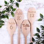 Engraved Wooden Table Number Spoon