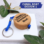 Floating Cork Boat Keyring - Personalised