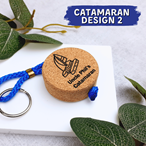 Floating Cork Boat Keyring - Personalised