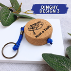 Floating Cork Boat Keyring - Personalised