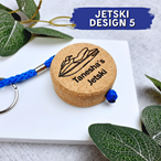Floating Cork Boat Keyring - Personalised
