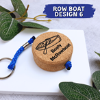Floating Cork Boat Keyring - Personalised