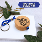 Floating Cork Boat Keyring - Personalised