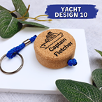 Floating Cork Boat Keyring - Personalised