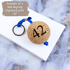 Personalised Wooden Cork Ball Key Ring 55mm