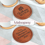 Personalised Engraved Wooden Coaster | Custom Names, Logos & Artwork