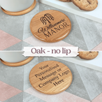 Personalised Engraved Wooden Coaster | Custom Names, Logos & Artwork