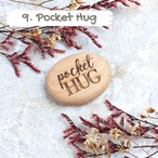 Engraved Small Pebble “Pocket Hug” – Personalised Wooden Keepsake
