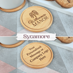 Personalised Engraved Wooden Coaster | Custom Names, Logos & Artwork