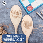 Personalised Quiz Night Wooden Spoon – Engraved Gift for Quiz Lovers