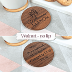 Personalised Engraved Wooden Coaster | Custom Names, Logos & Artwork