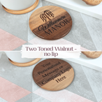 Personalised Engraved Wooden Coaster | Custom Names, Logos & Artwork