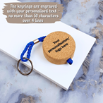 Personalised Wooden Cork Flat Key Rings