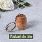 Miniature Barrel Keyring Laser Engraved