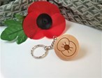 Engraved Poppy Keyring - Personalised Remembrance Day