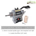 Leather Burnisher Bundle with Motor & Drum Sander – Hobby & Professional Kit