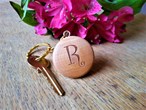 Personalised Round wooden keyring laser engraved