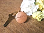 Personalised Round wooden keyring laser engraved