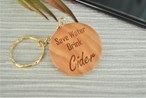 Laser Engraved Wooden Keyring - Alcohol