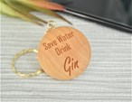 Laser Engraved Wooden Keyring - Alcohol