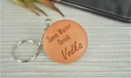 Laser Engraved Wooden Keyring - Alcohol