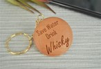 Laser Engraved Wooden Keyring - Alcohol
