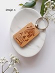 Rectangle Wooden Keyrings - New Home - Personalised