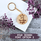 Personalised Round Wooden Keyring