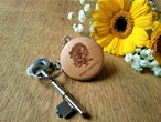 Round wooden keyring engraved with your favourite tree