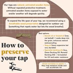 Wooden Tap Tapered 4 inch in length (101.6mm) Open