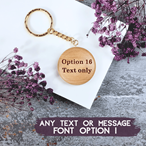 Personalised Round Wooden Keyring