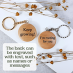 Round wooden keyring engraved with your favourite tree
