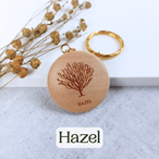 Round wooden keyring engraved with your favourite tree