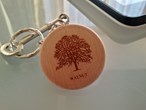 Round wooden keyring engraved with your favourite tree