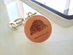 Round wooden keyring engraved with your favourite tree