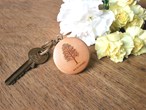 Round wooden keyring engraved with your favourite tree