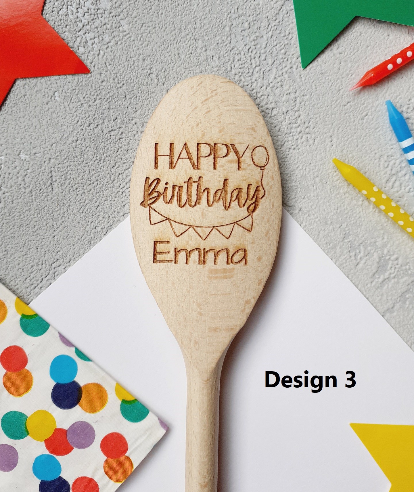 Happy Birthday Personalised Wooden Spoon